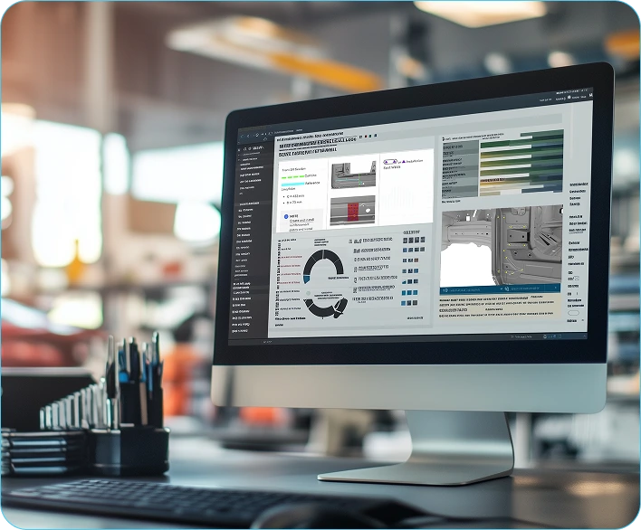 Vaultoniq running in a heavy-duty truck repair shop