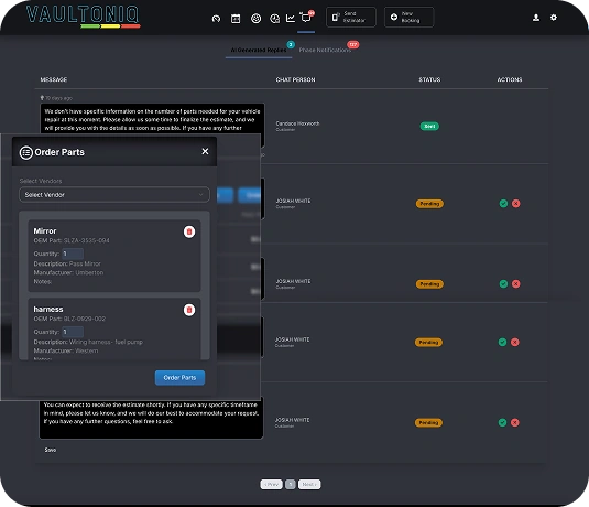 Vaultoniq customer communication